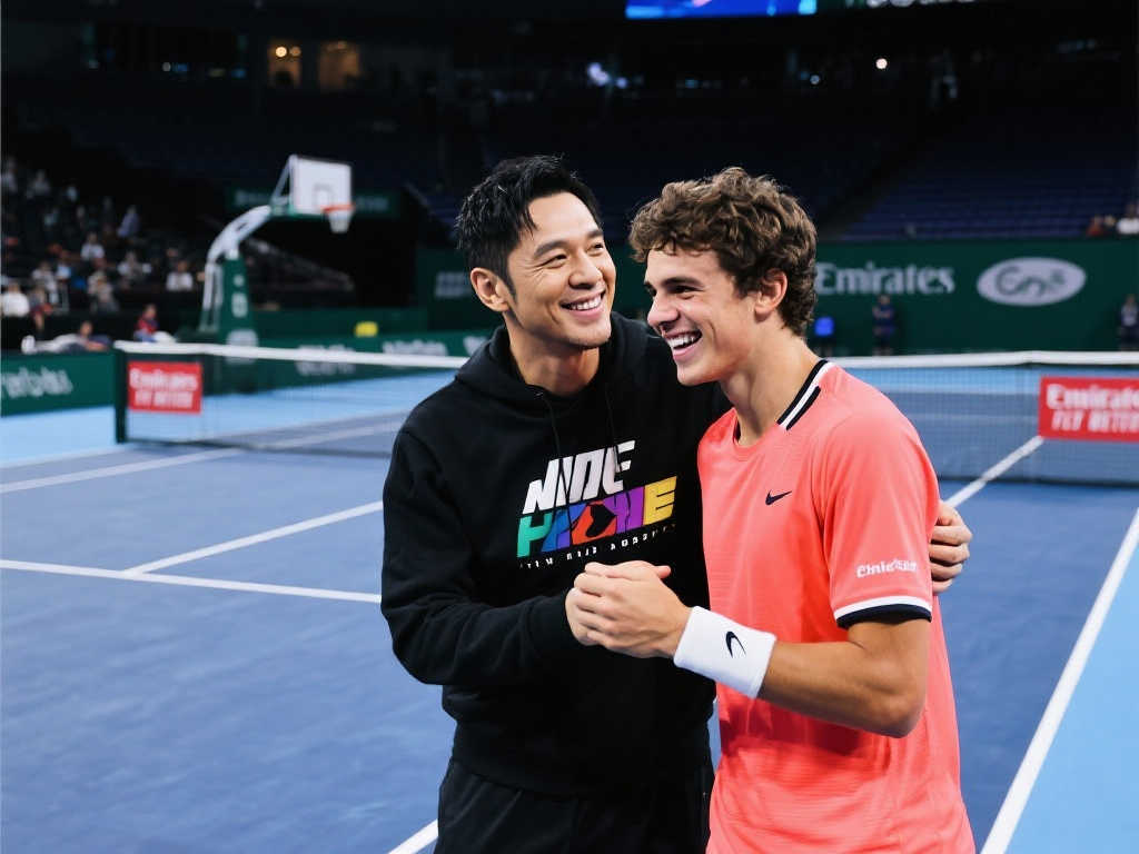 周杰伦与网球新星阿尔卡拉斯合影:见证冠军荣耀,点赞精彩对决 周杰伦与网球新星阿尔卡拉斯合影:见证冠军荣耀,点赞精彩对决